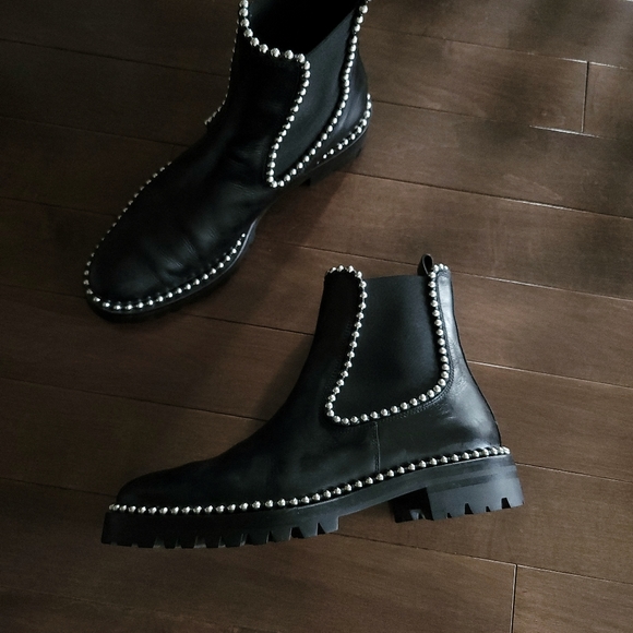 Alexander Wang Spencer Ball Studd Leather Chelsea Boots - Picture 8 of 14